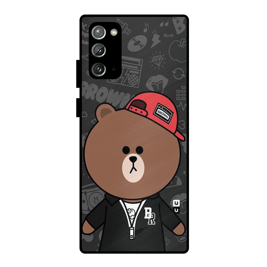 Panda Brown Metal Back Case for Galaxy Note 20