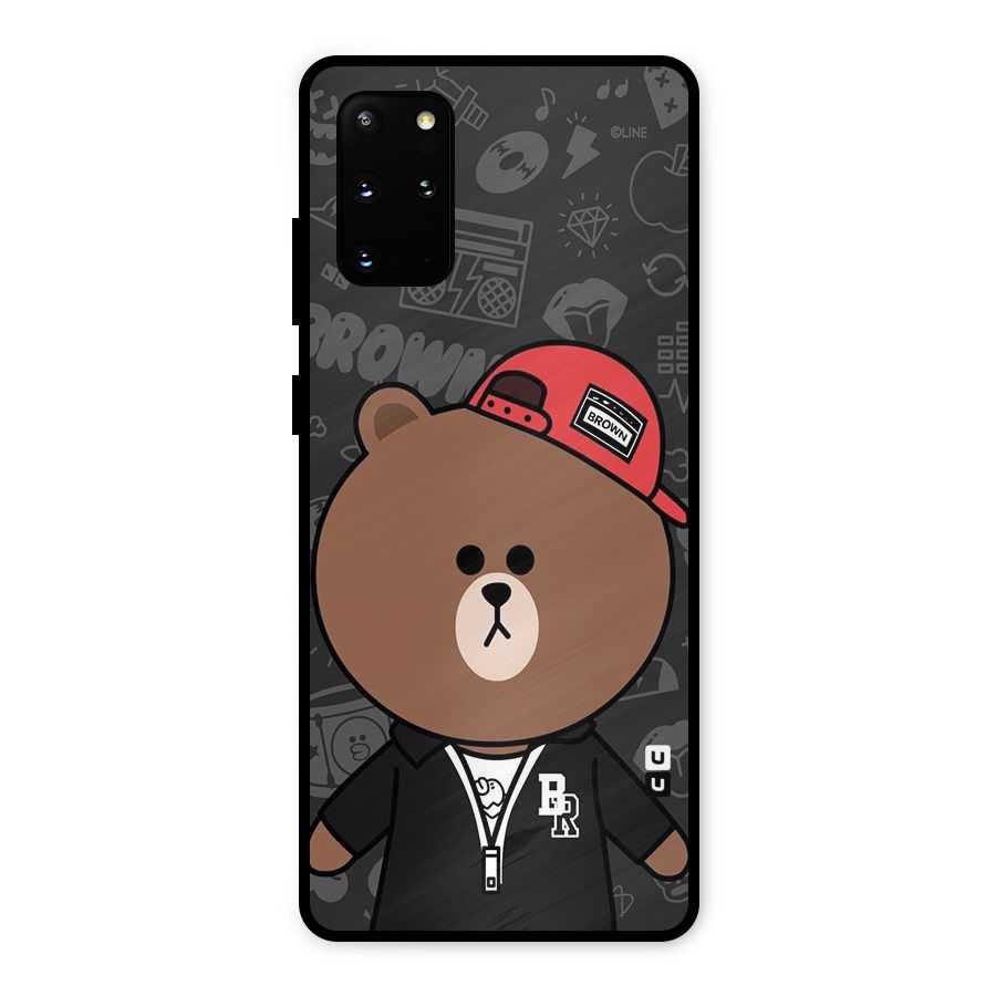 Panda Brown Metal Back Case for Galaxy S20 Plus