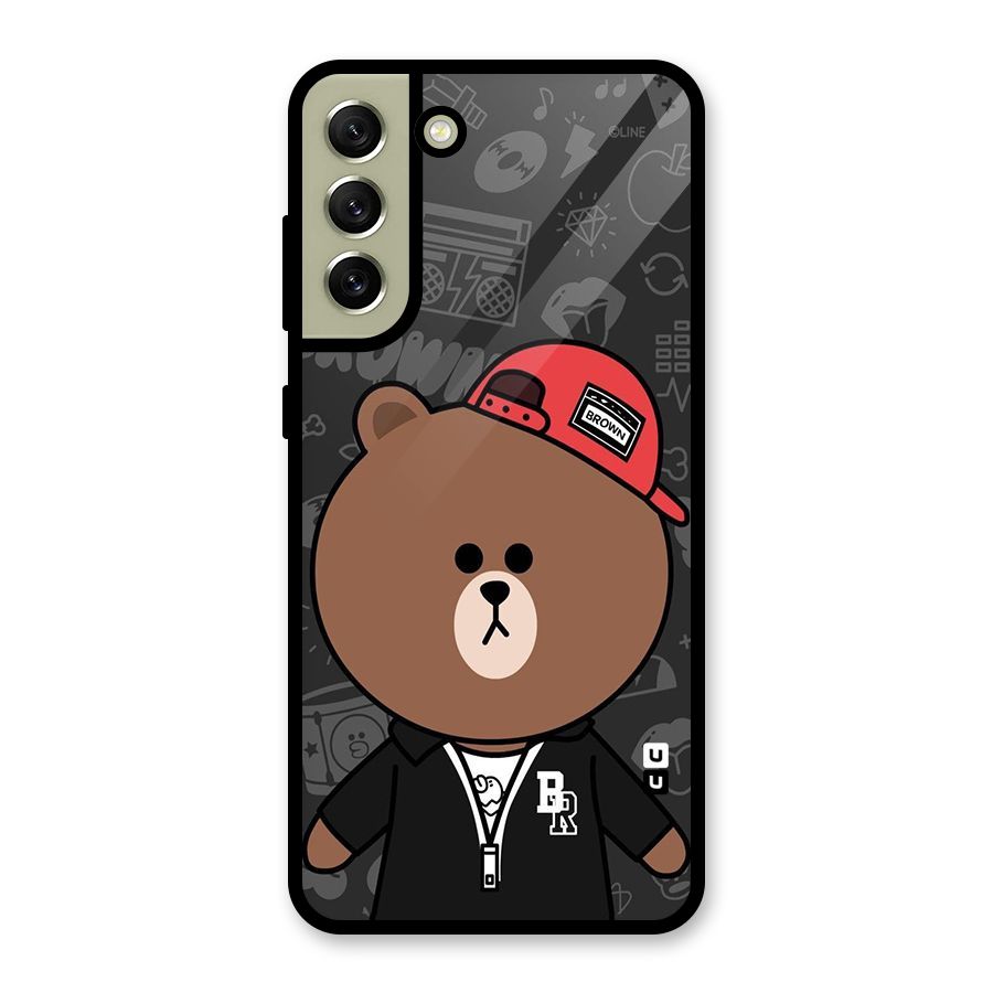 Panda Brown Metal Back Case for Galaxy S21 FE 5G (2023)