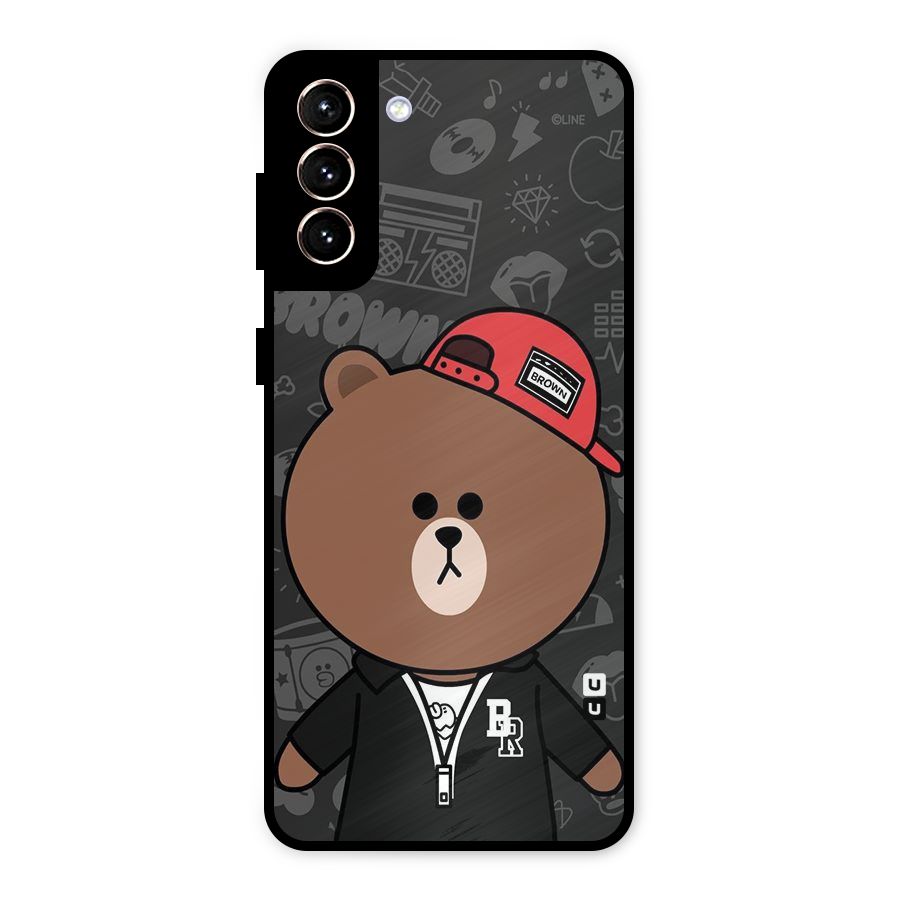 Panda Brown Metal Back Case for Galaxy S21 Plus