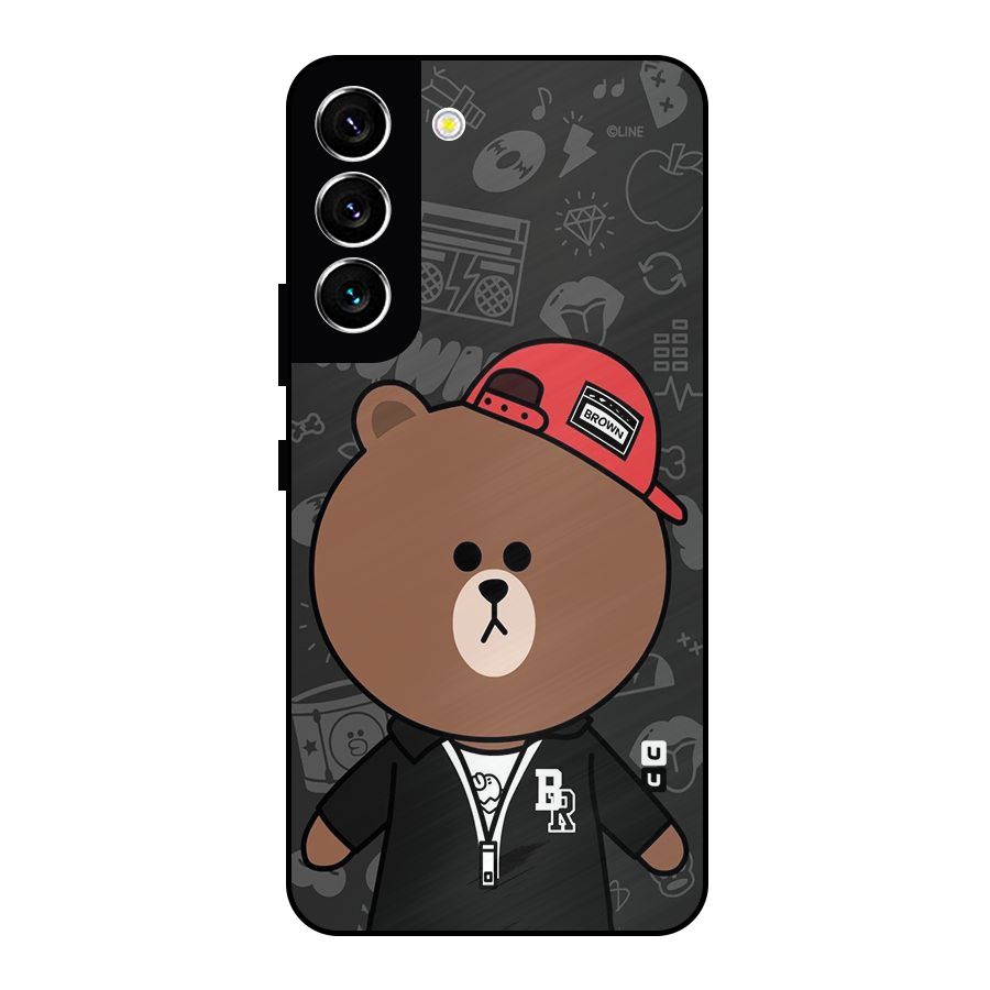 Panda Brown Metal Back Case for Galaxy S22 5G