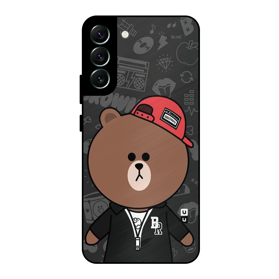 Panda Brown Metal Back Case for Galaxy S22 Plus 5G