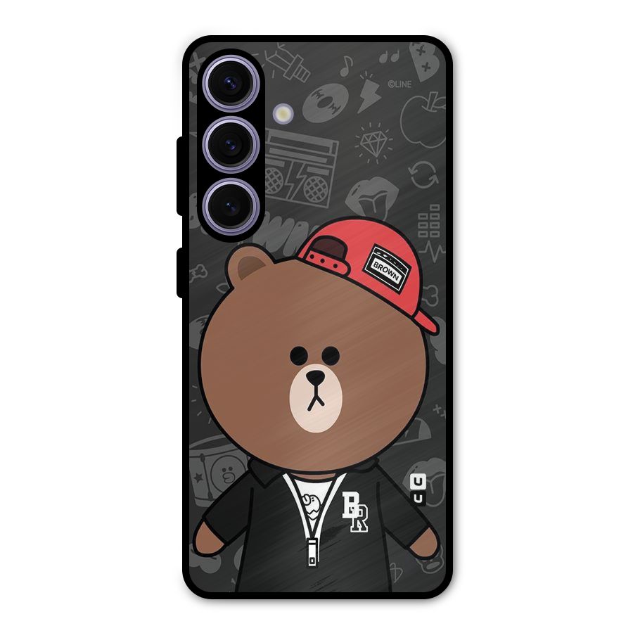 Panda Brown Metal Back Case for Galaxy S24