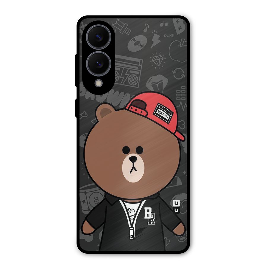 Panda Brown Metal Back Case for Galaxy S25 Edge