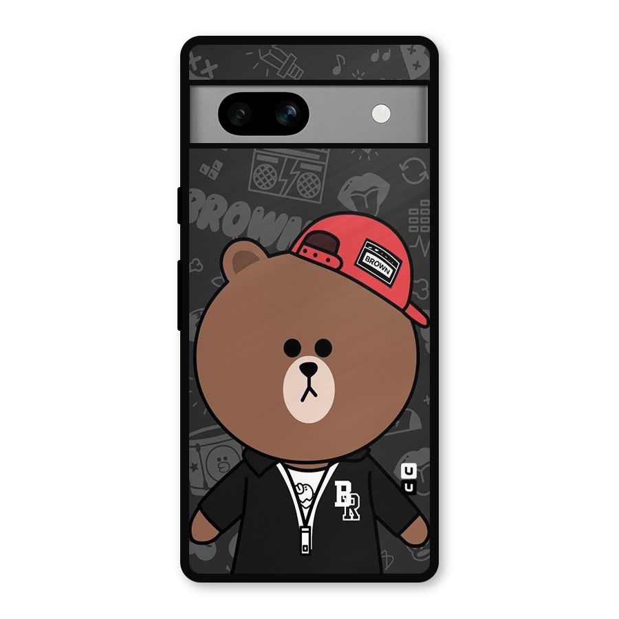 Panda Brown Metal Back Case for Google Pixel 7a
