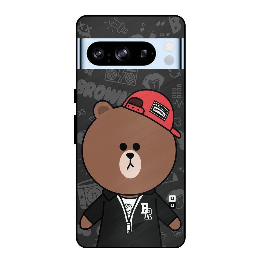 Panda Brown Metal Back Case for Google Pixel 8 Pro