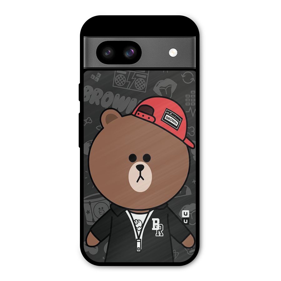 Panda Brown Metal Back Case for Google Pixel 8a