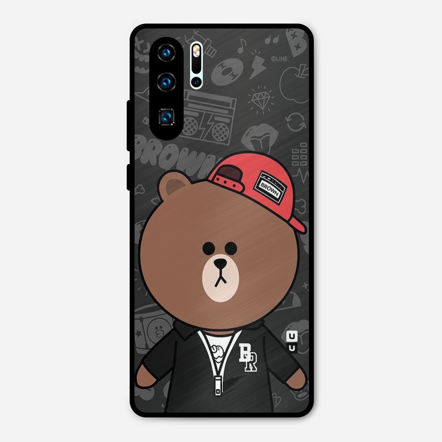 Panda Brown Metal Back Case for Huawei P30 Pro