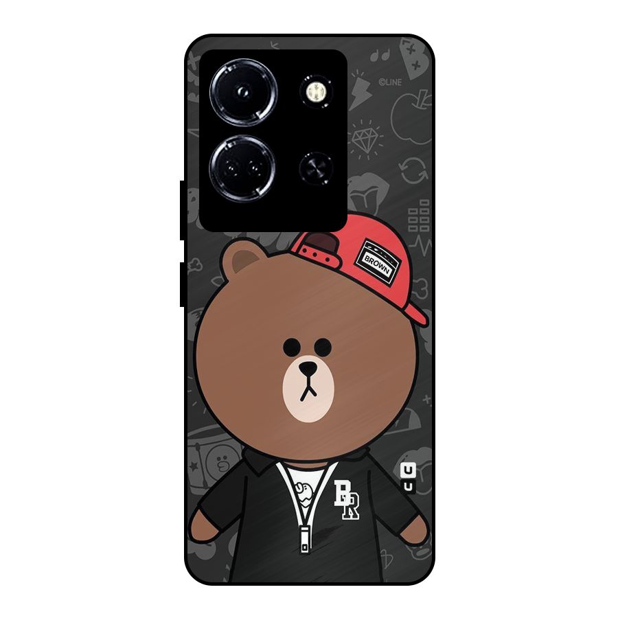 Panda Brown Metal Back Case for Infinix Note 30 5G