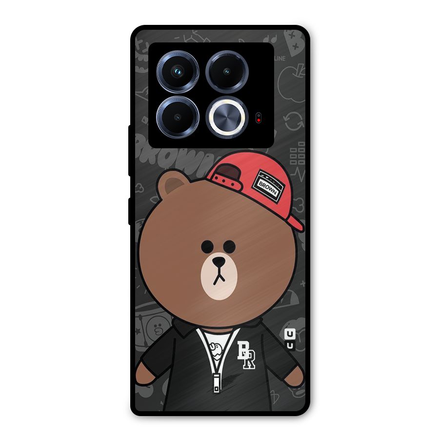 Panda Brown Metal Back Case for Infinix Note 40 5G