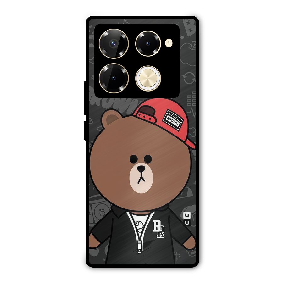 Panda Brown Metal Back Case for Infinix Note 40 Pro