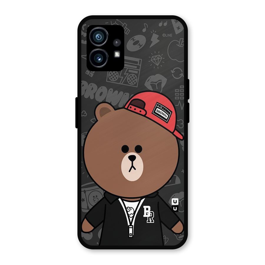 Panda Brown Metal Back Case for Nothing Phone 1