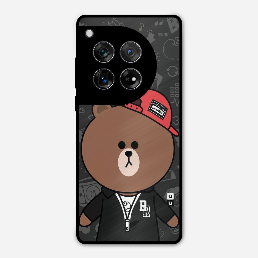 Panda Brown Metal Back Case for OnePlus 12