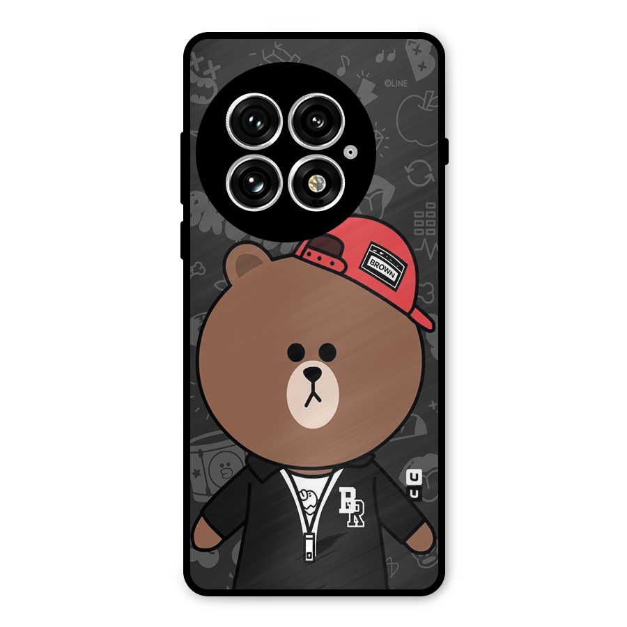 Panda Brown Metal Back Case for OnePlus 13