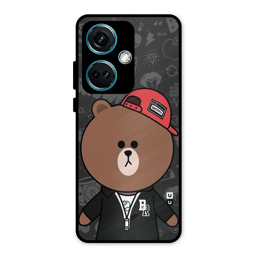 Panda Brown Metal Back Case for OnePlus Nord CE 3 5G