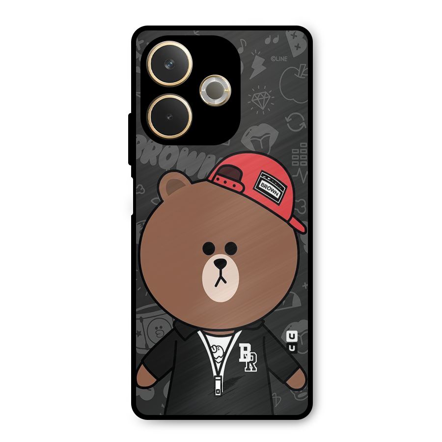 Panda Brown Metal Back Case for Oppo A5 Pro
