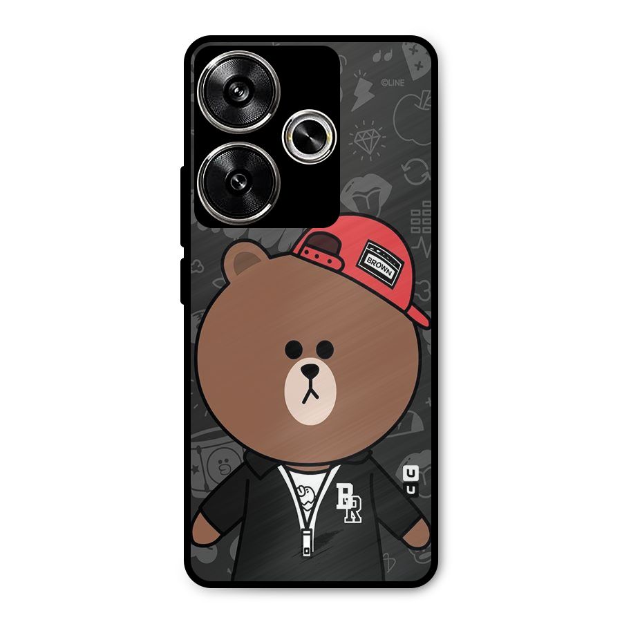 Panda Brown Metal Back Case for Poco F6