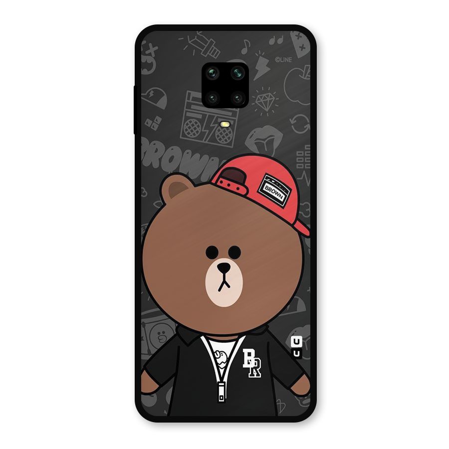 Panda Brown Metal Back Case for Poco M2