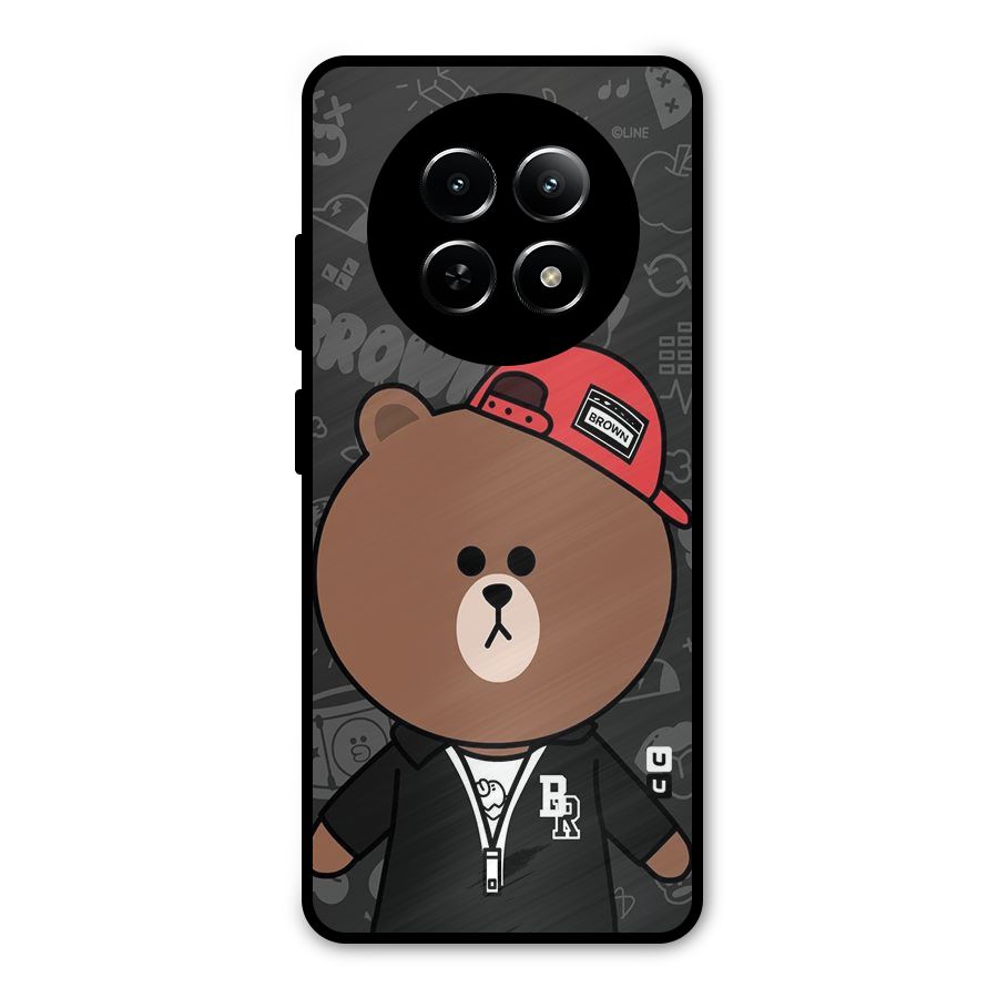 Panda Brown Metal Back Case for Realme 13