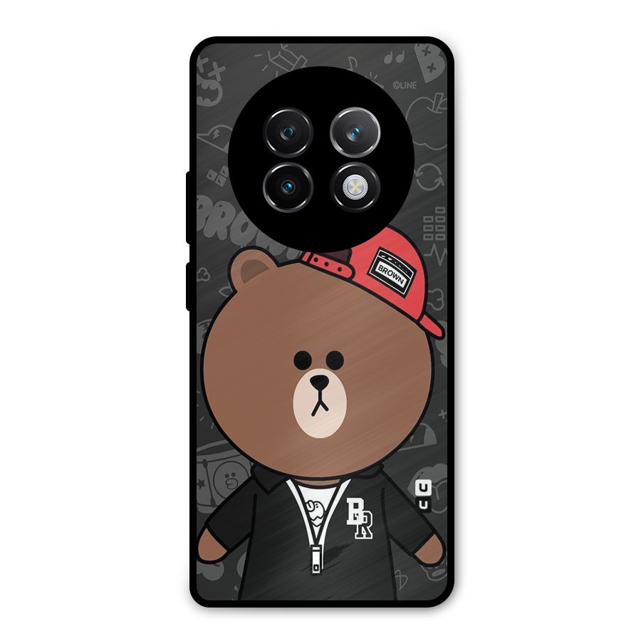 Panda Brown Metal Back Case for Realme 13 Plus