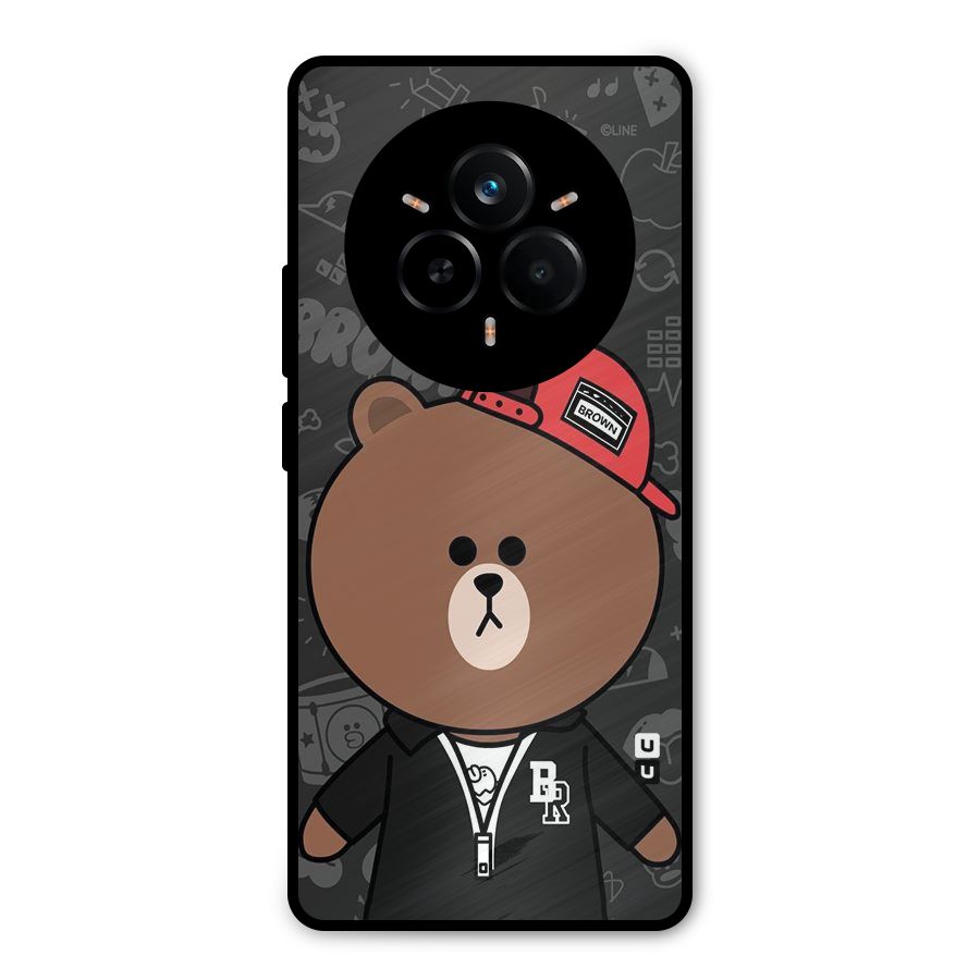 Panda Brown Metal Back Case for Realme 14 Pro Plus