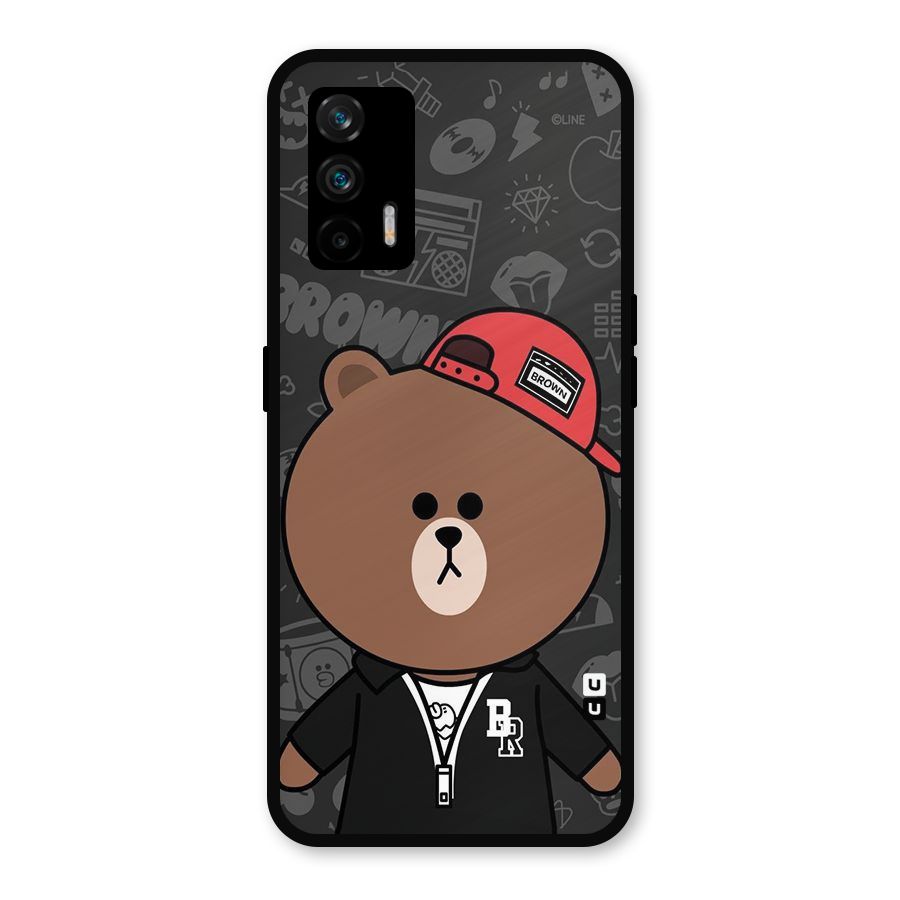 Panda Brown Metal Back Case for Realme GT 5G