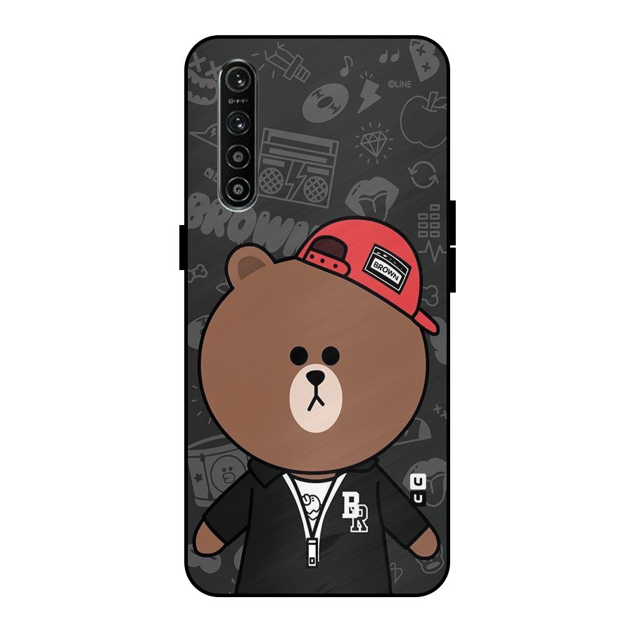Panda Brown Metal Back Case for Realme XT