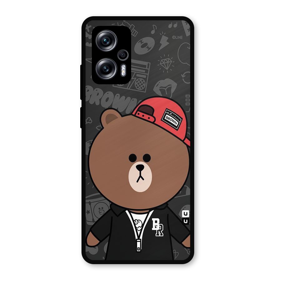 Panda Brown Metal Back Case for Redmi K50i