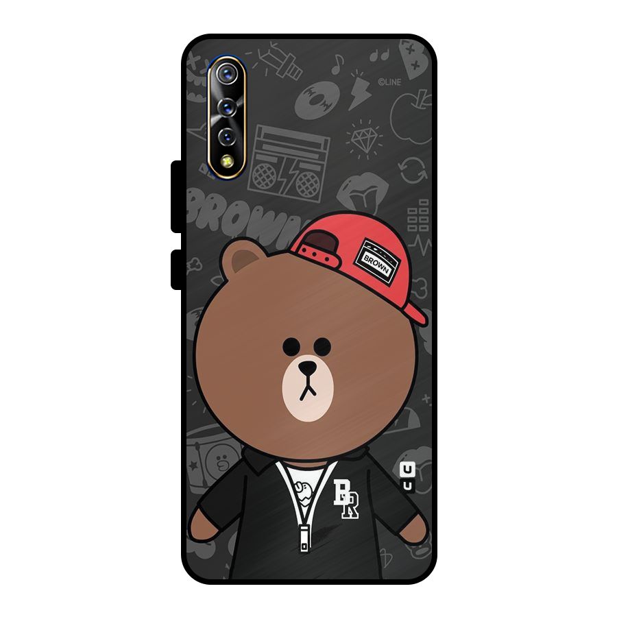 Panda Brown Metal Back Case for Vivo S1