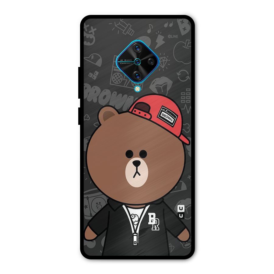 Panda Brown Metal Back Case for Vivo S1 Pro