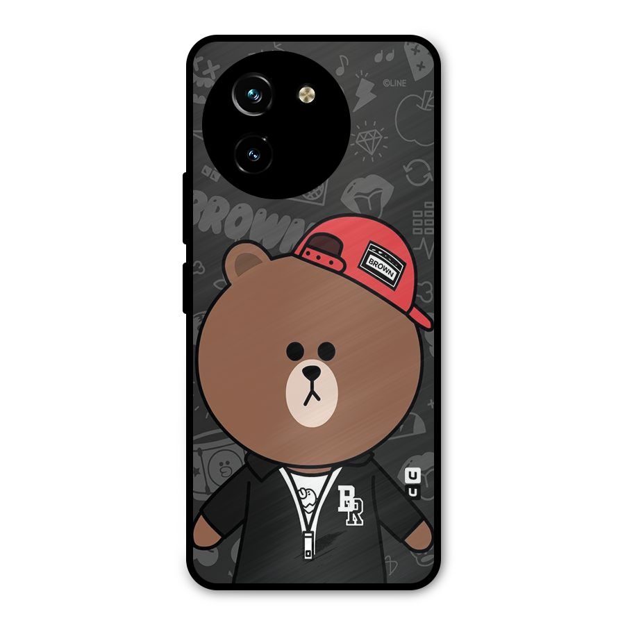 Panda Brown Metal Back Case for Vivo T3x