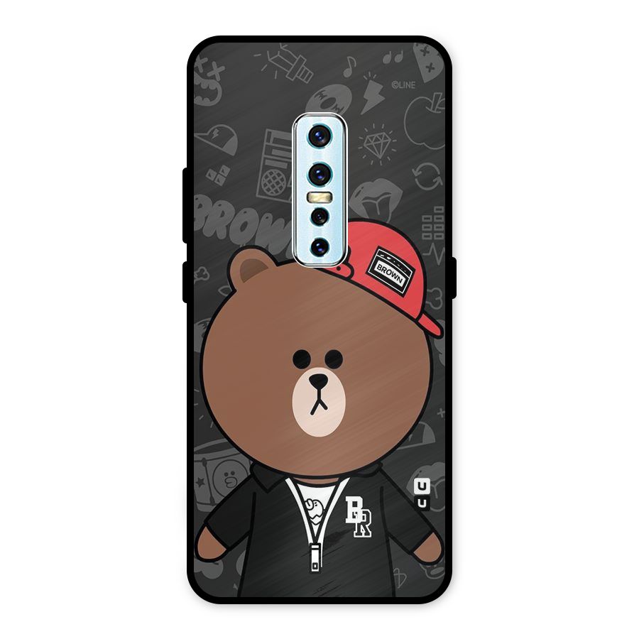 Panda Brown Metal Back Case for Vivo V17 Pro