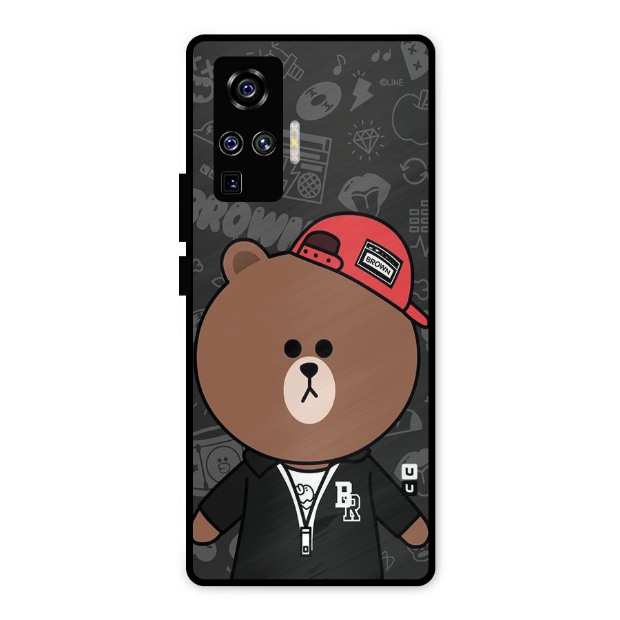 Panda Brown Metal Back Case for Vivo X50 Pro