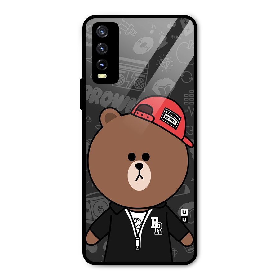 Panda Brown Metal Back Case for Vivo Y20