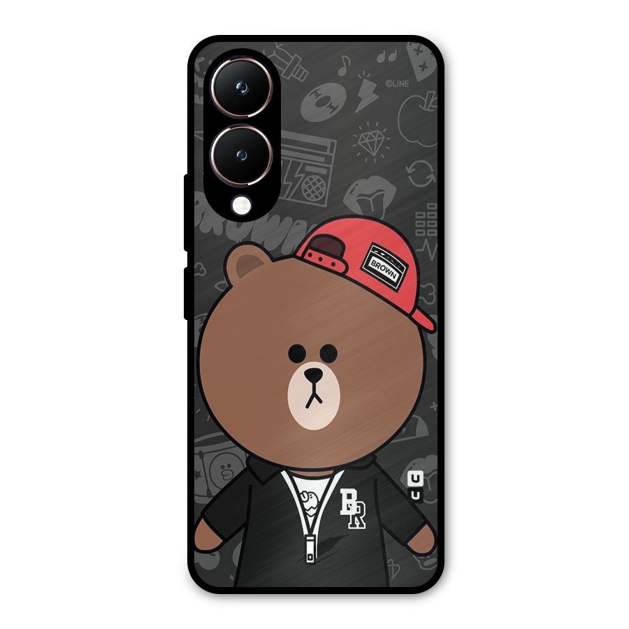 Panda Brown Metal Back Case for Vivo Y28