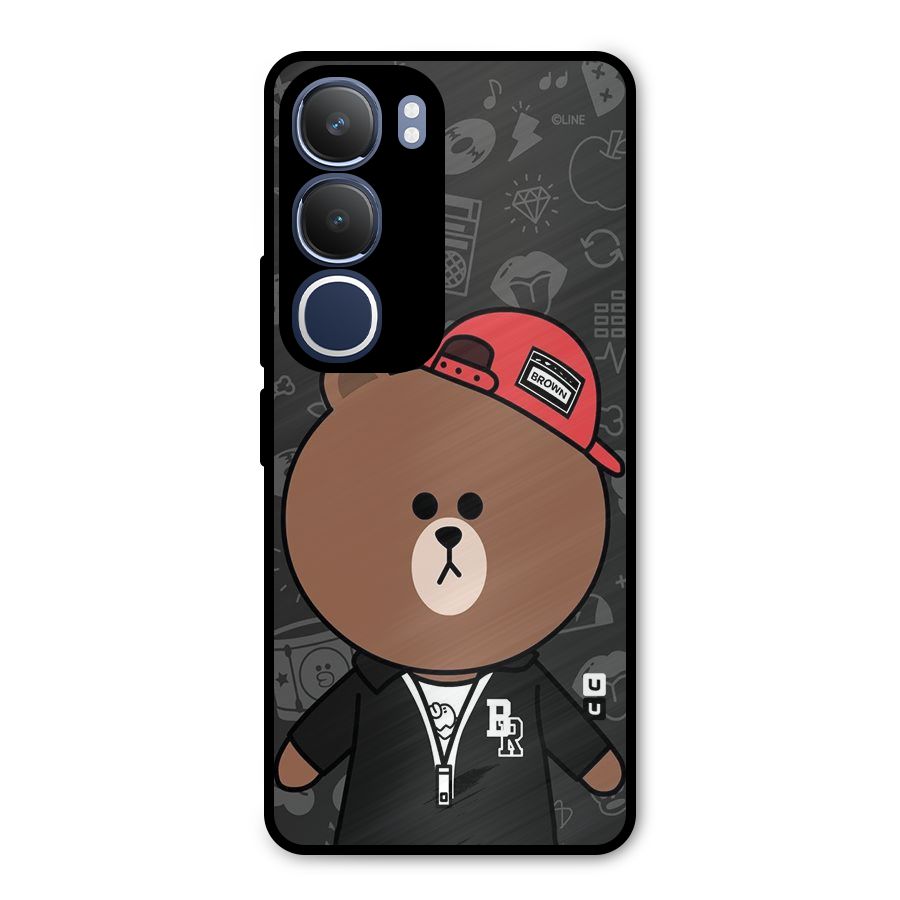 Panda Brown Metal Back Case for Vivo Y29