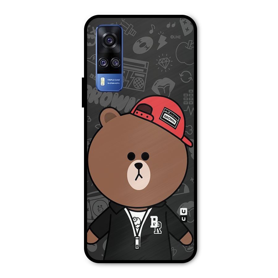 Panda Brown Metal Back Case for Vivo Y51A