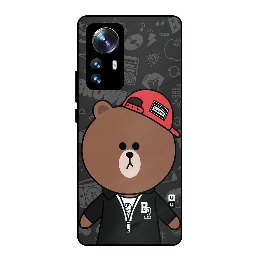 Panda Brown Metal Back Case for Xiaomi 12 Pro