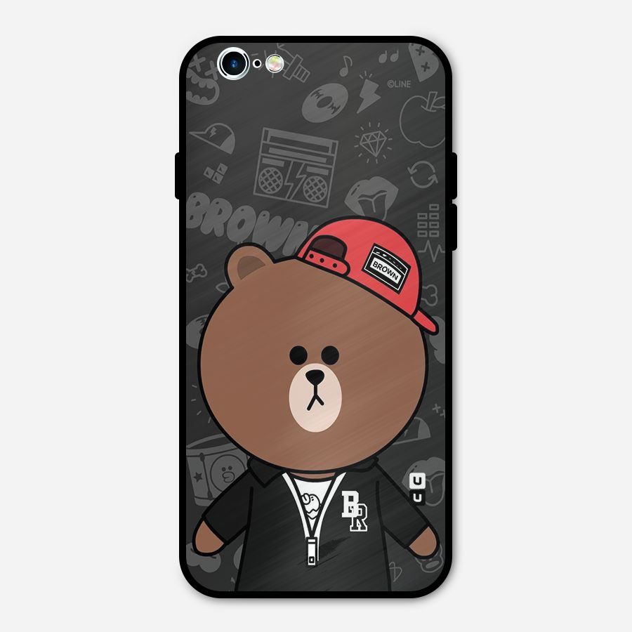 Panda Brown Metal Back Case for iPhone 6 6s