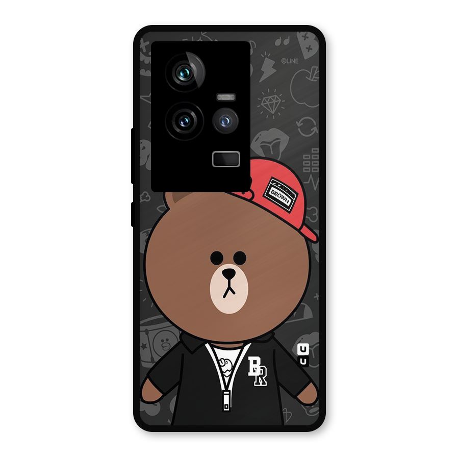 Panda Brown Metal Back Case for iQOO 11 5G