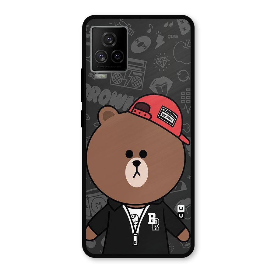 Panda Brown Metal Back Case for iQOO 7 Legend 5G