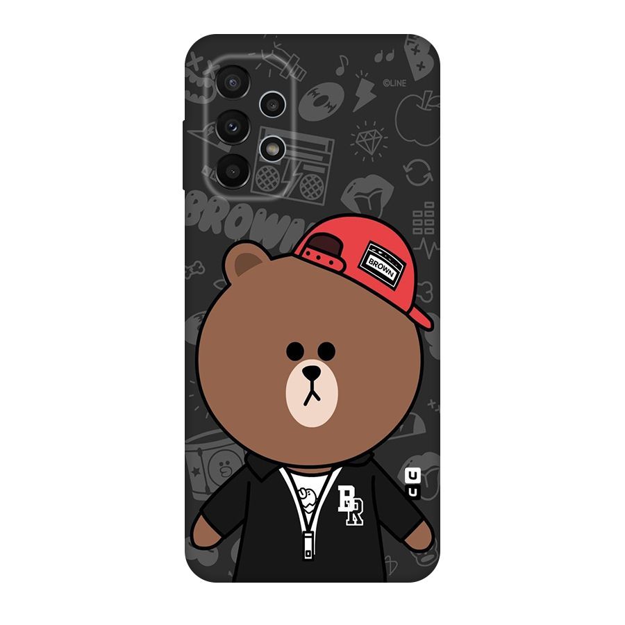 Panda Brown Original Polycarbonate Back Case for Galaxy A23