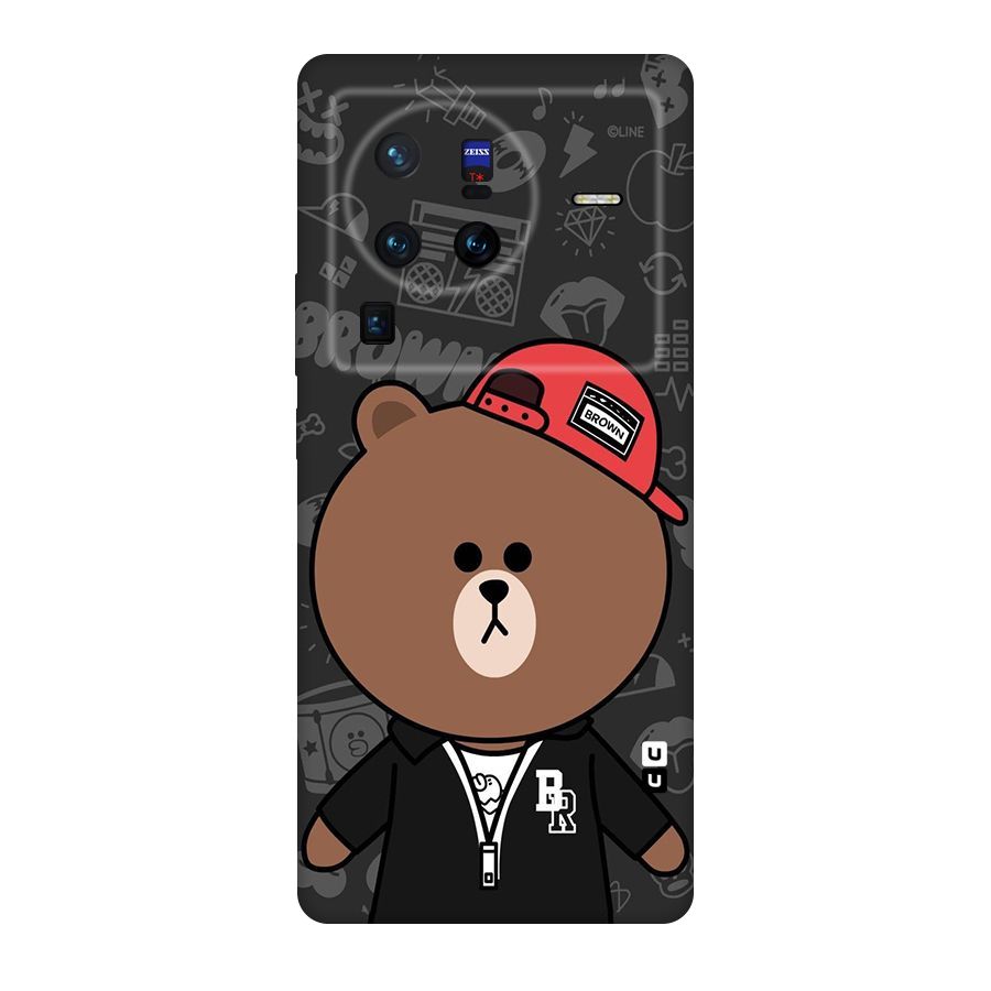 Panda Brown Original Polycarbonate Back Case for Vivo X80