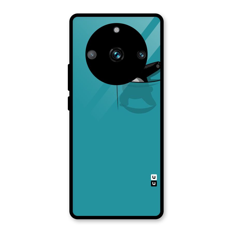 Panda Dabbing Away Glass Back Case for Realme 11 Pro Plus