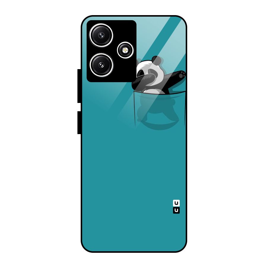 Panda Dabbing Away Glass Back Case for Redmi 12 5G
