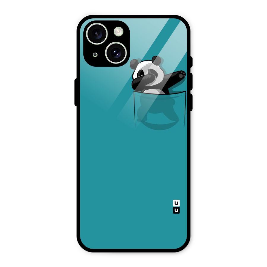 Panda Dabbing Away Glass Back Case for iPhone 15 Plus