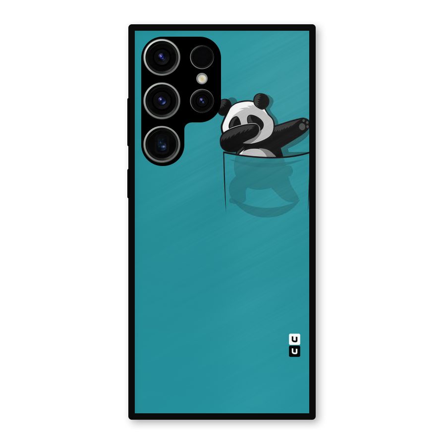 Panda Dabbing Away Metal Back Case for Galaxy S23 Ultra