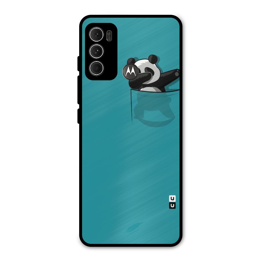 Panda Dabbing Away Metal Back Case for Moto G60