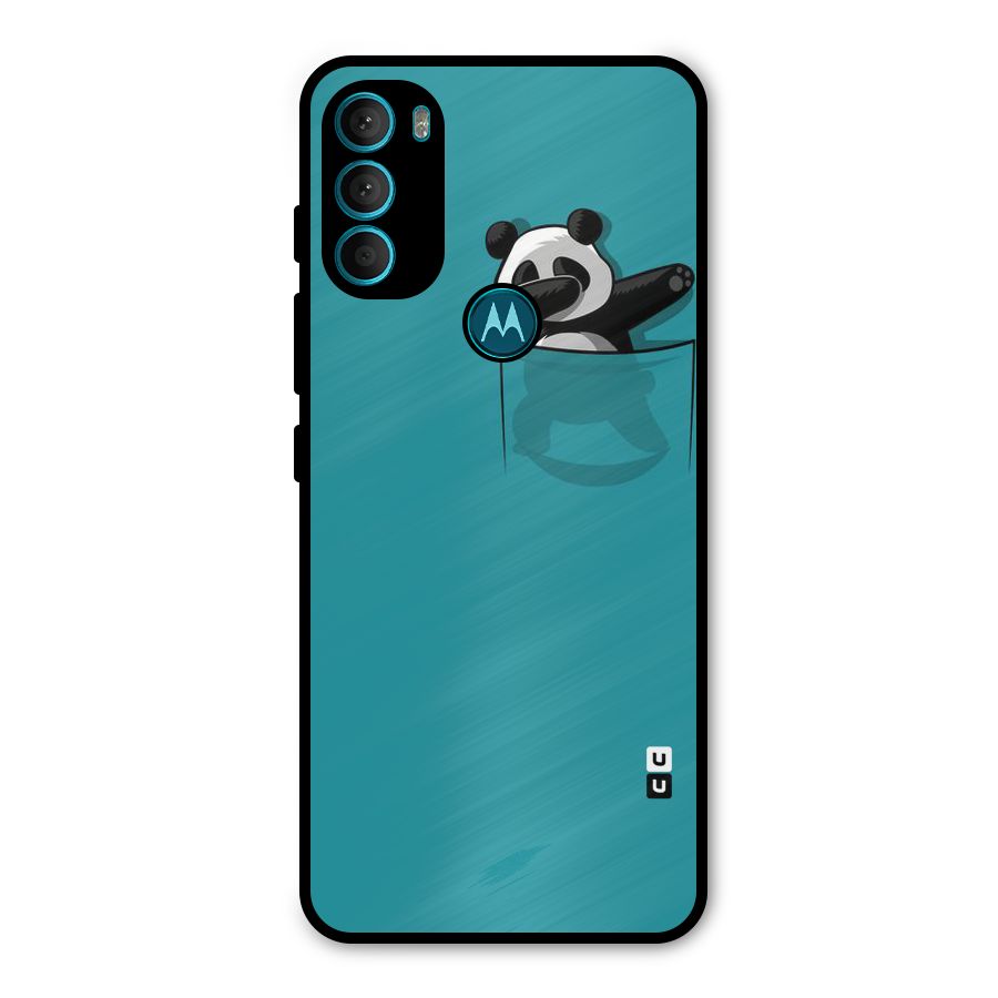 Panda Dabbing Away Metal Back Case for Moto G71 5G