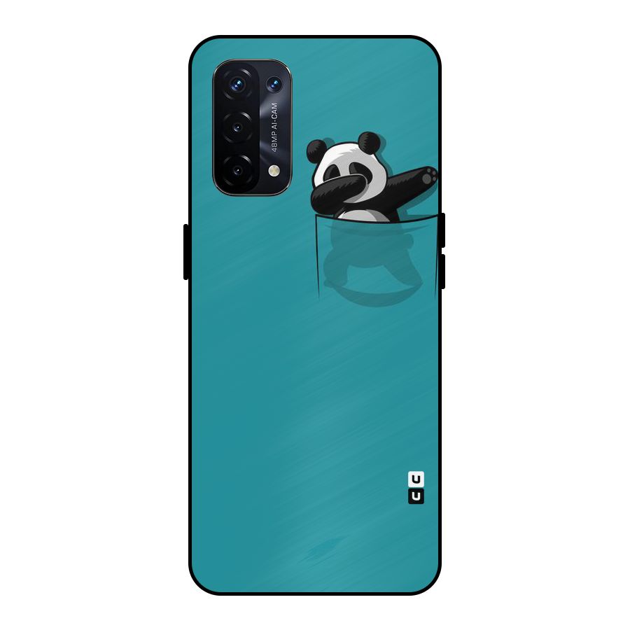 Panda Dabbing Away Metal Back Case for Oppo A74 5G